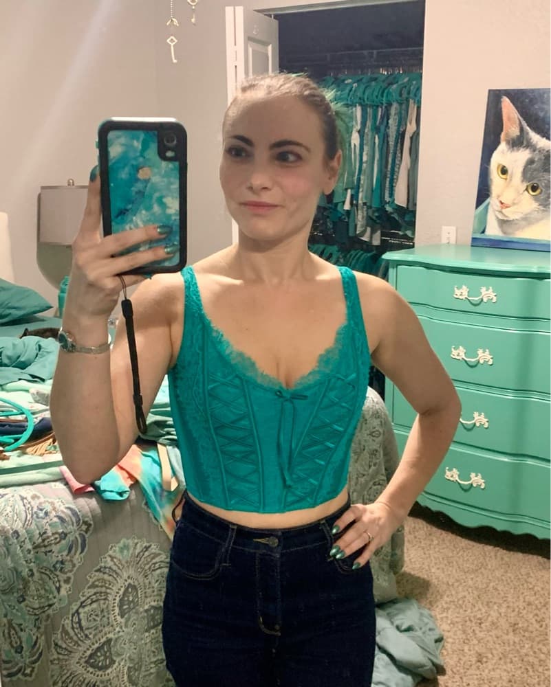 VS Bedazzled Corset Crop Top - Image 1