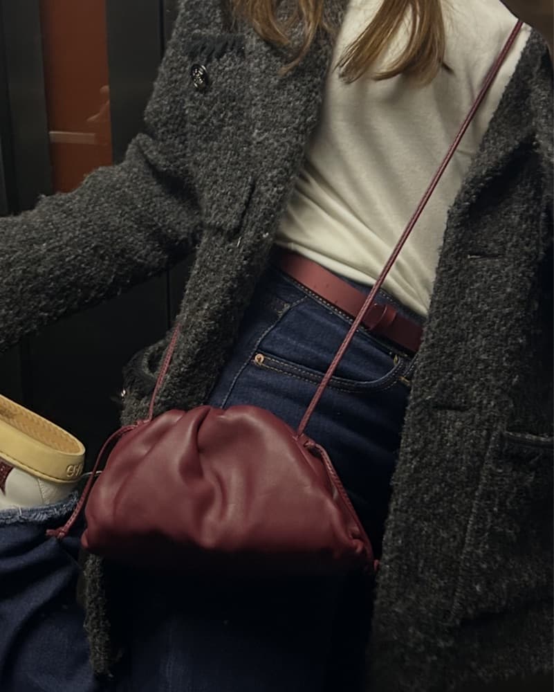 Bottega Veneta Burgundy Pouch - Image 3