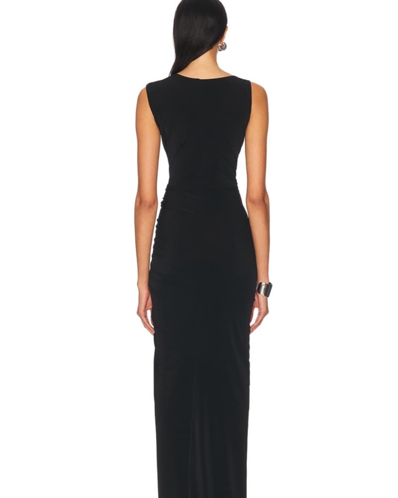 Glamorous Black Belted Gown - Image 4