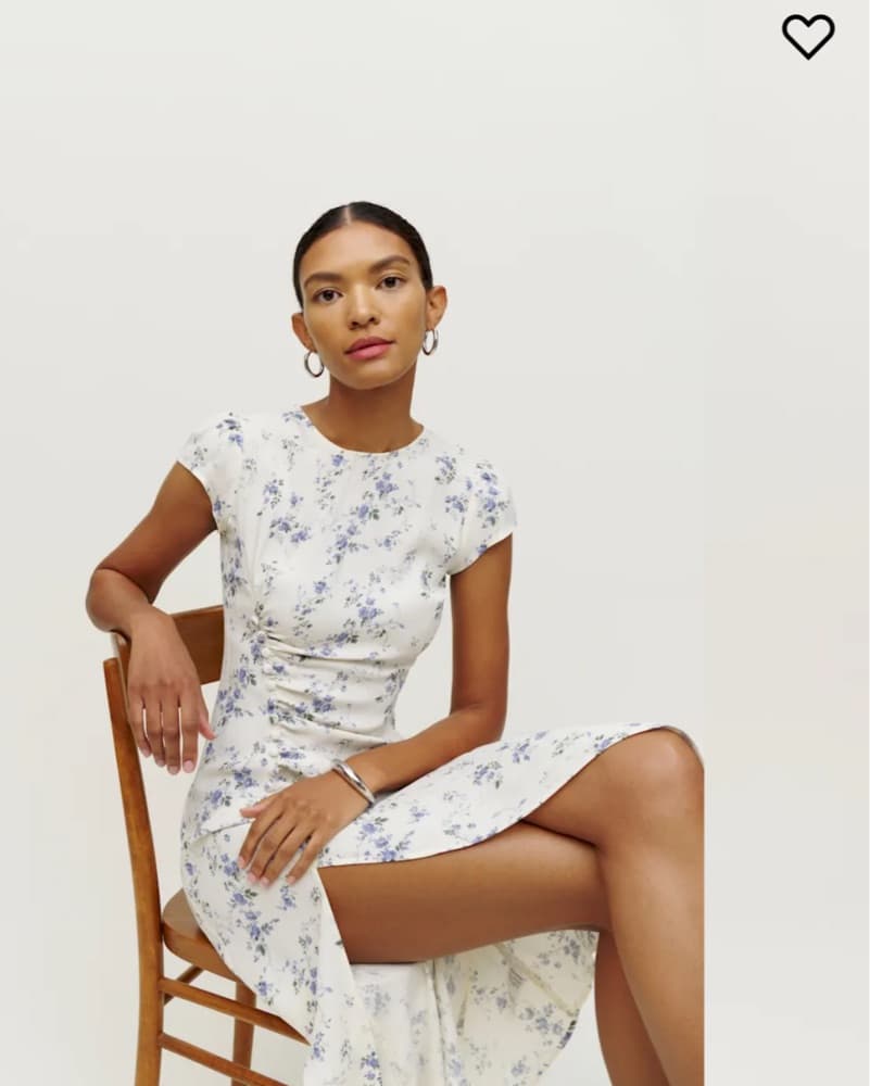 Reformation Blue Floral Dress - Image 1