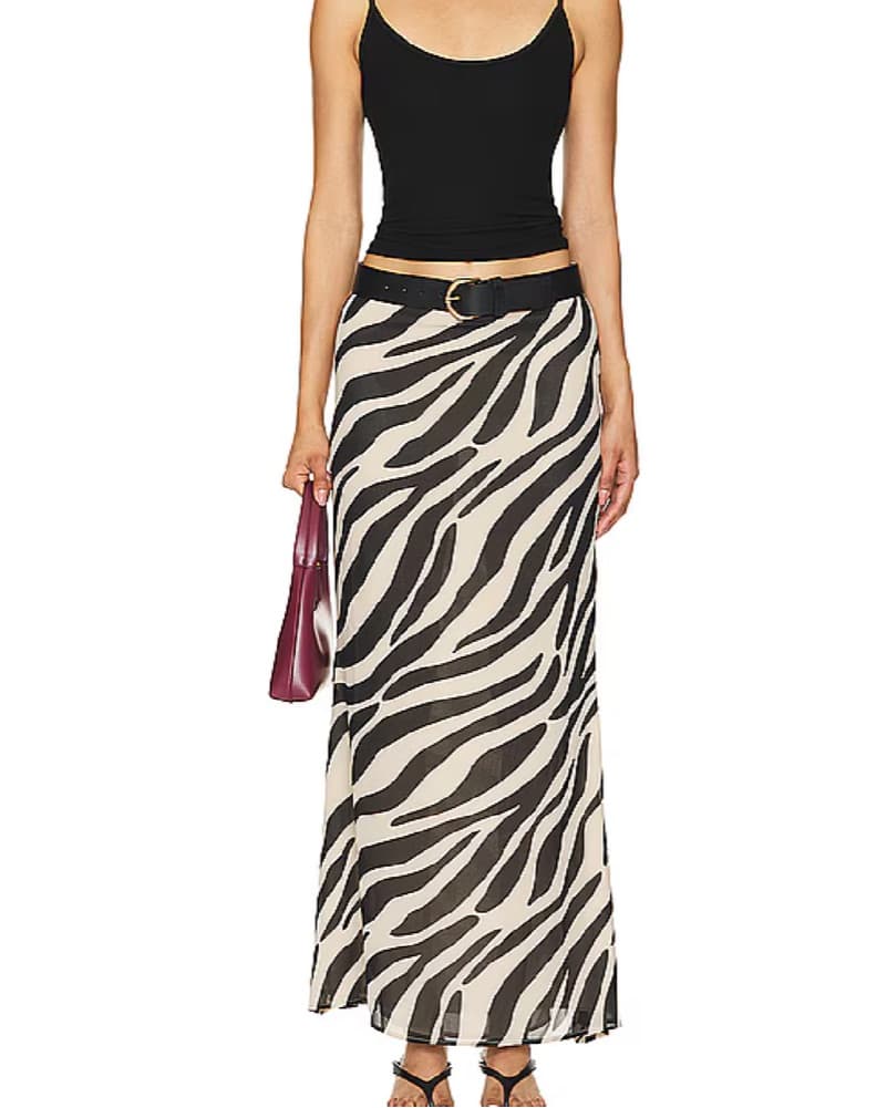Superdown Zebra Maxi Skirt - Image 4