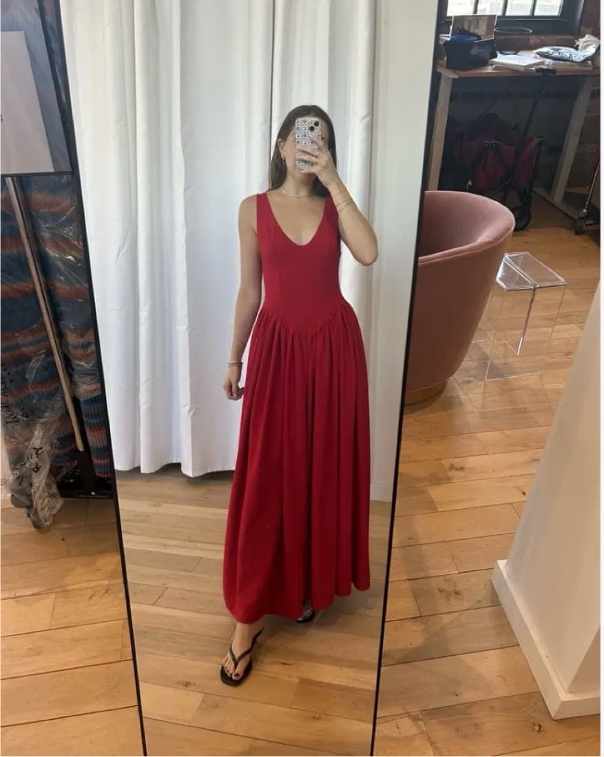 Delfi Isadora Red Dress | Red Wedding Guest Dress, Red Bridesmaid Dress, Red Formal Dress  - Image 5