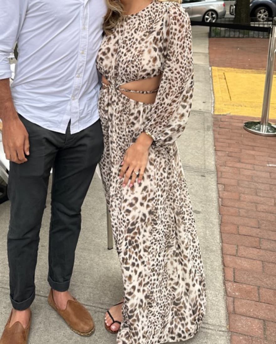 Animal Print Long Sleeve Cutout Maxi - Image 3