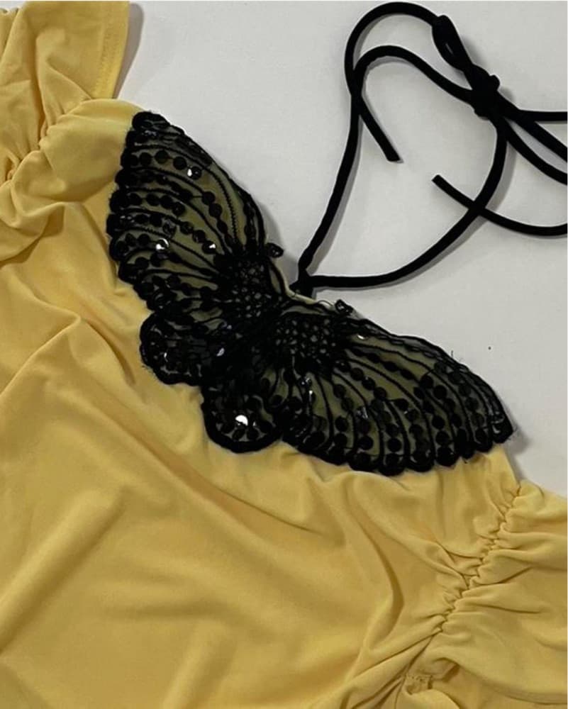 Vintage Butterfly Sequin Top - Image 3