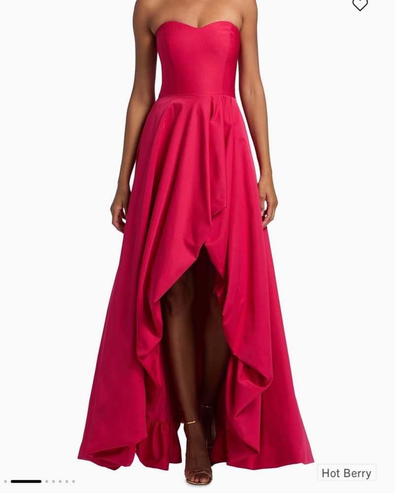 Vibrant Hot Berry Strapless Maxi Dress - Image 1