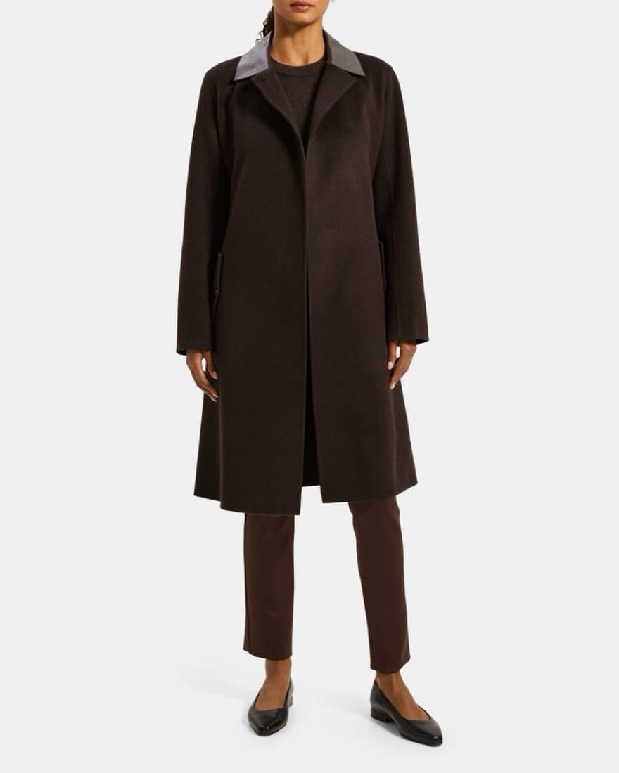 Theory Brown Wool-Cashmere Coat - Image 2