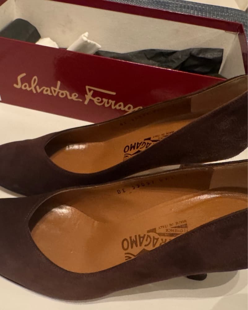 Salvatore Ferragamo 7cm Suede Heels  - Image 2