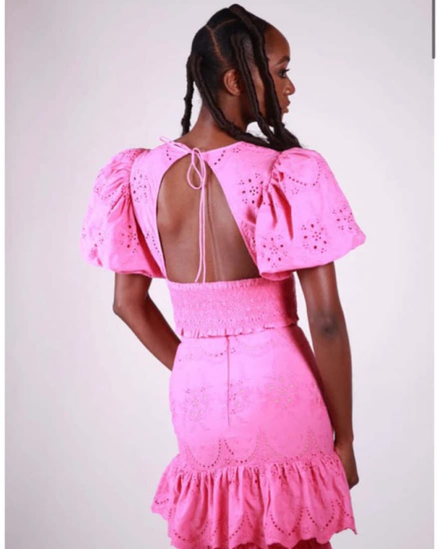 Saks Fifth Ave Puff Sleeve Eyelet Blouse - Image 2