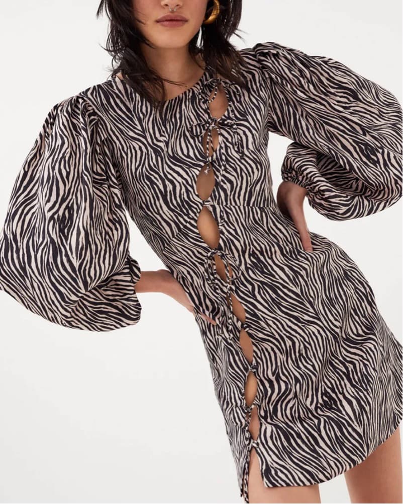 For Love & Lemons Zebra Cut Out Mini - Image 1