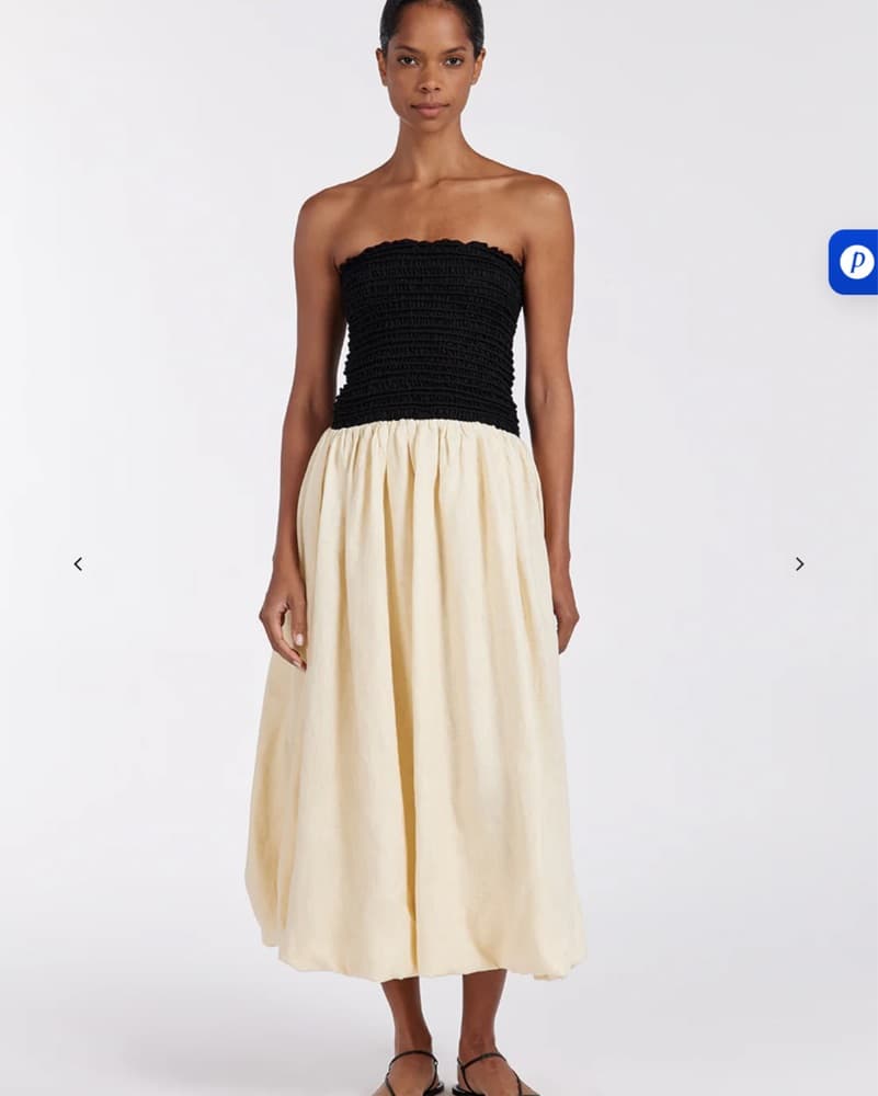 Elegant Strapless Midi Dress - Image 1