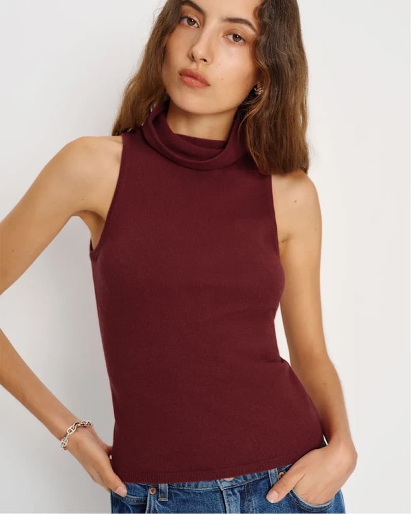 Marcy Cashmere Turtleneck Tank - Image 2