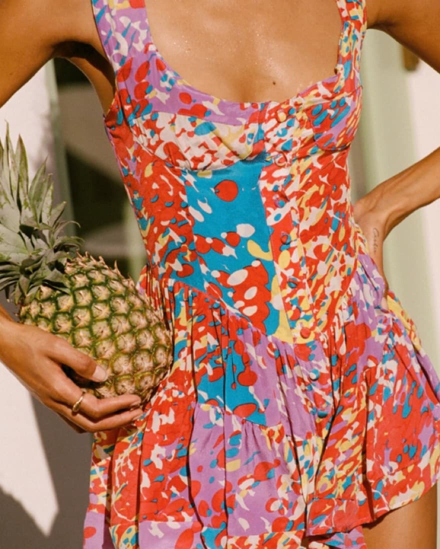 Vanessa Mooney Elisabeth Dress 80s Multi - Image 3