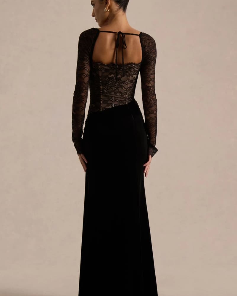 Black lace wedding guest dress - Image 4