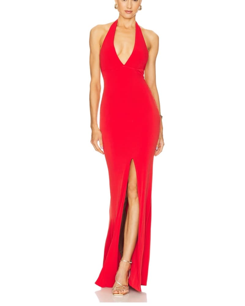 Illegal Halter Gown In Red - Image 1