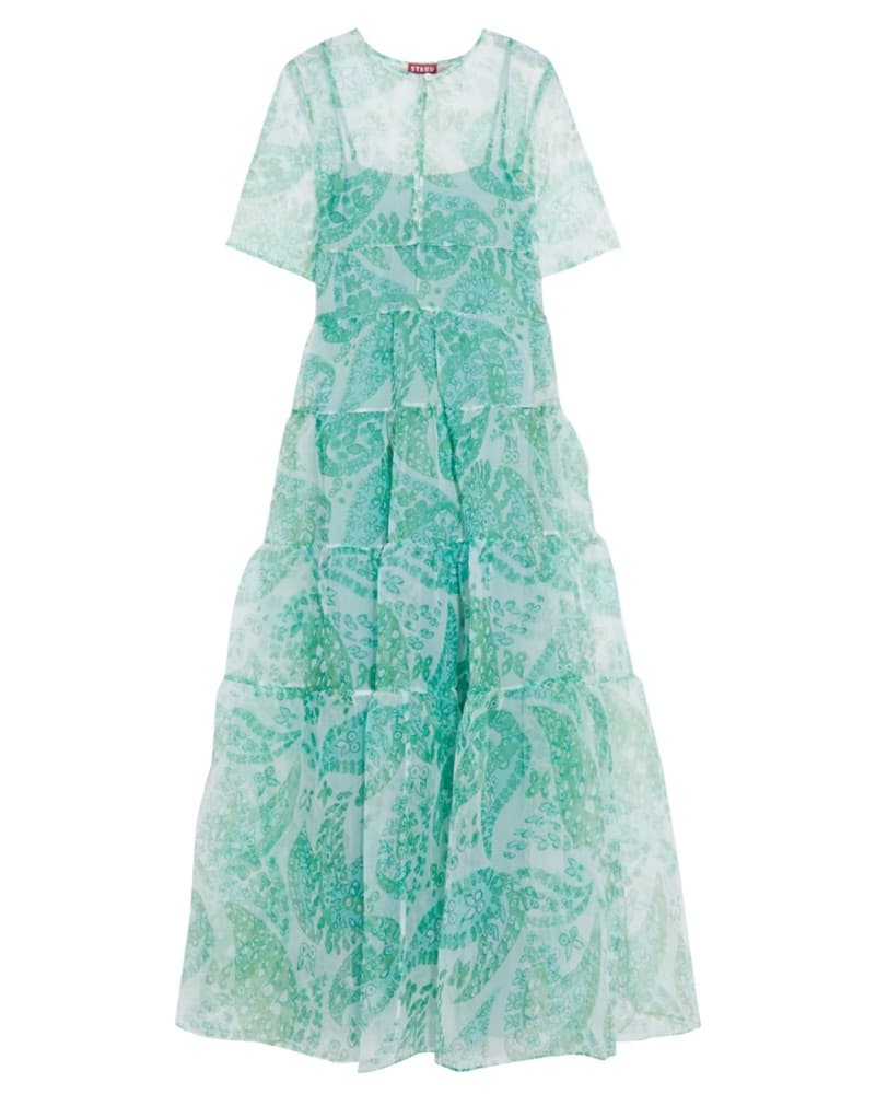 STAUD Organza Paisley Maxi Dress L - Image 1