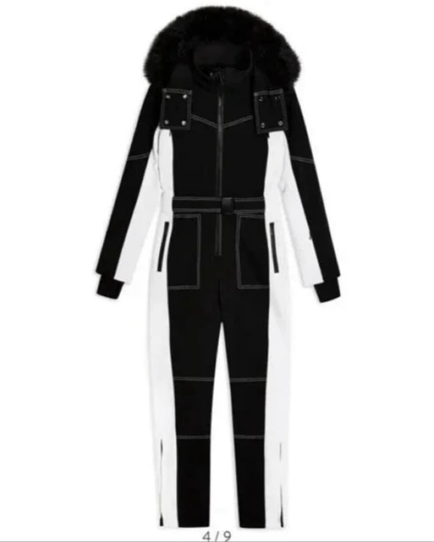 Topshop Sno Ski Snow Suit Faux Fur Hood - Image 3