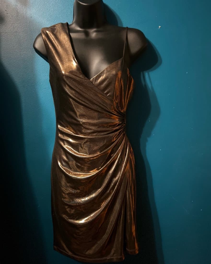 BCBGMAXAZRIA Bodycon Metallic Dress - Image 1