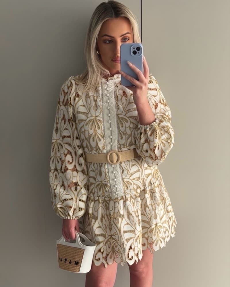 Zimmermann Button Down Dress in Ivory - Image 2