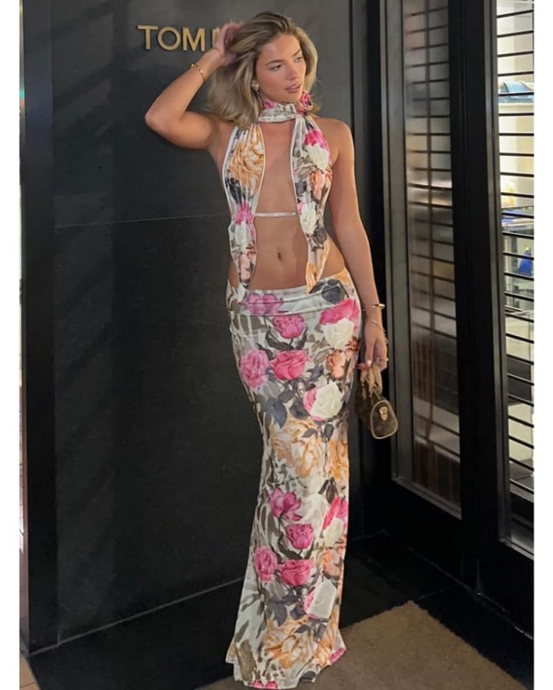Floral Print Velvet Set - Image 1