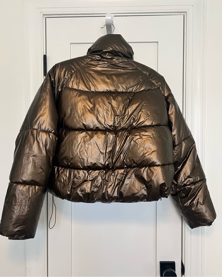 Bronze/Chrome Cropped Puffer - Image 1