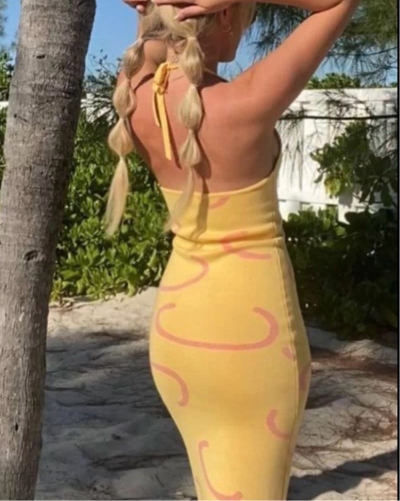 Vrg Girl Vibrant Yellow Midi Dress - Image 2