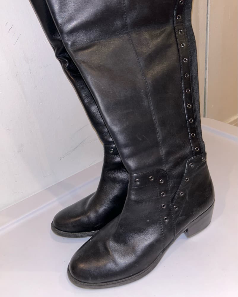 Edgy Studded Knee-High Boots - Image 2