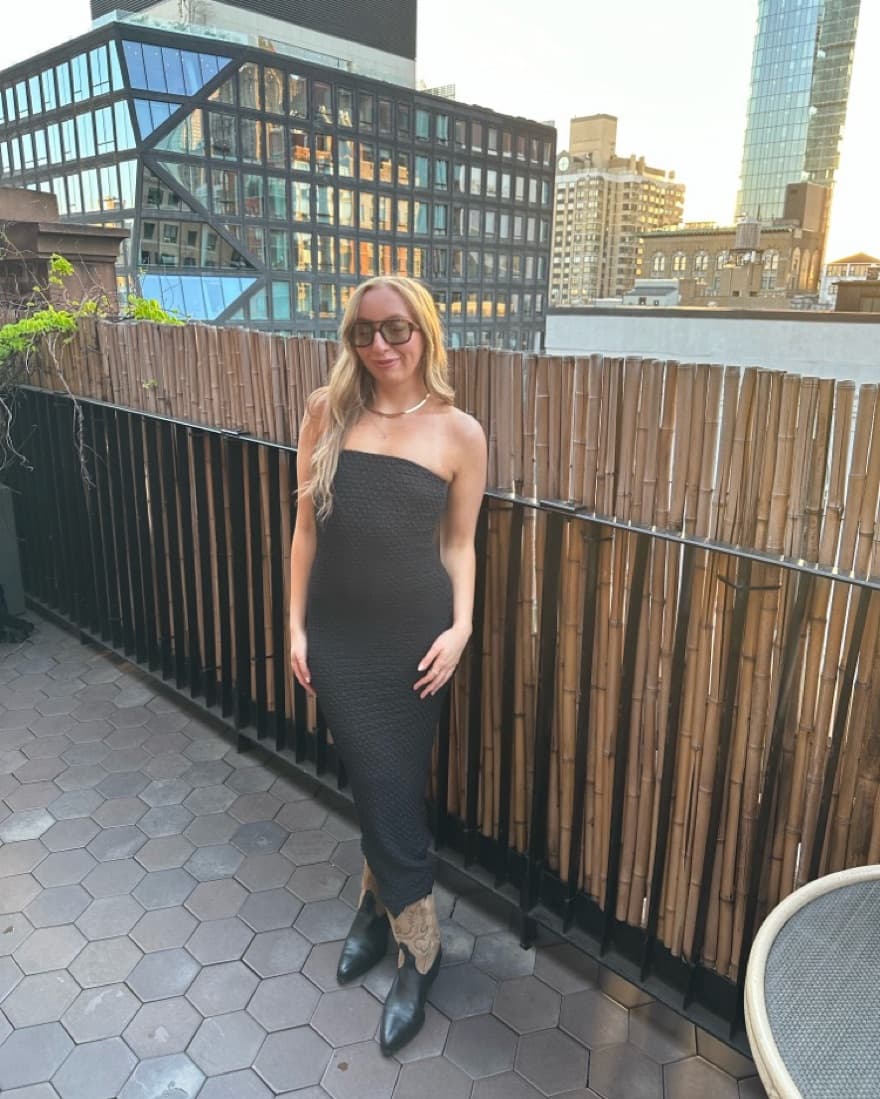Zara Strapless Black Dress - Image 1