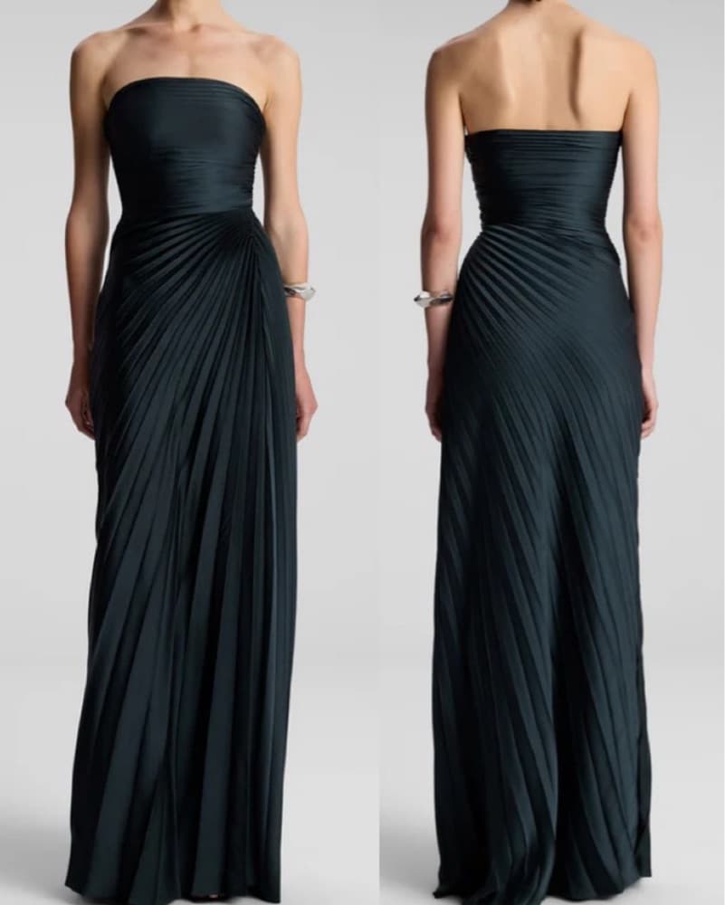 $700 A.L.C Forest Strapless Pleat Gown - Image 1