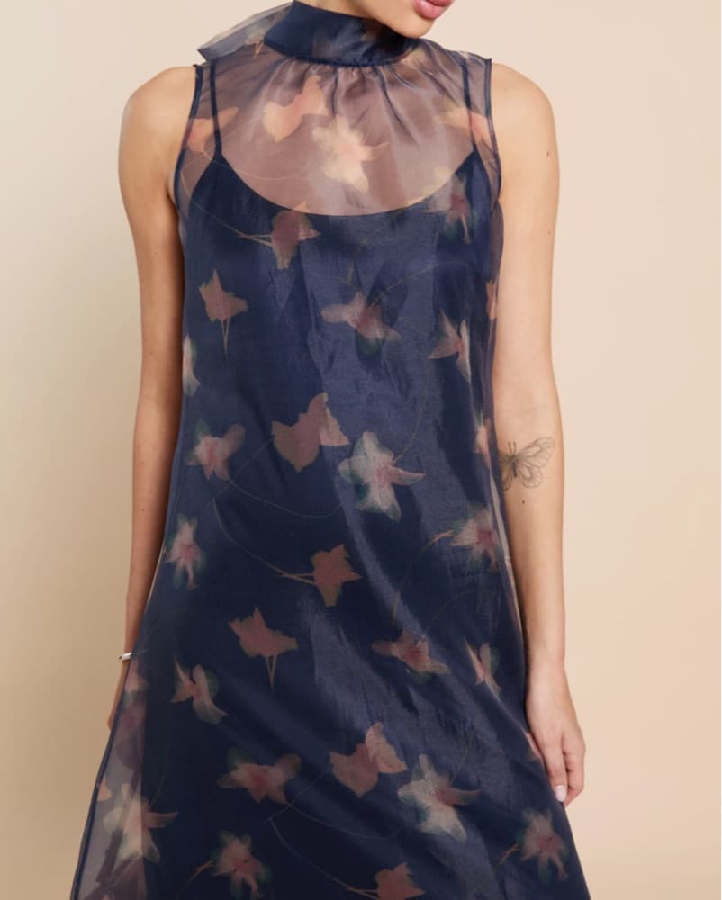 Albee Floral Sheer Overlay Maxi Dress - Image 5