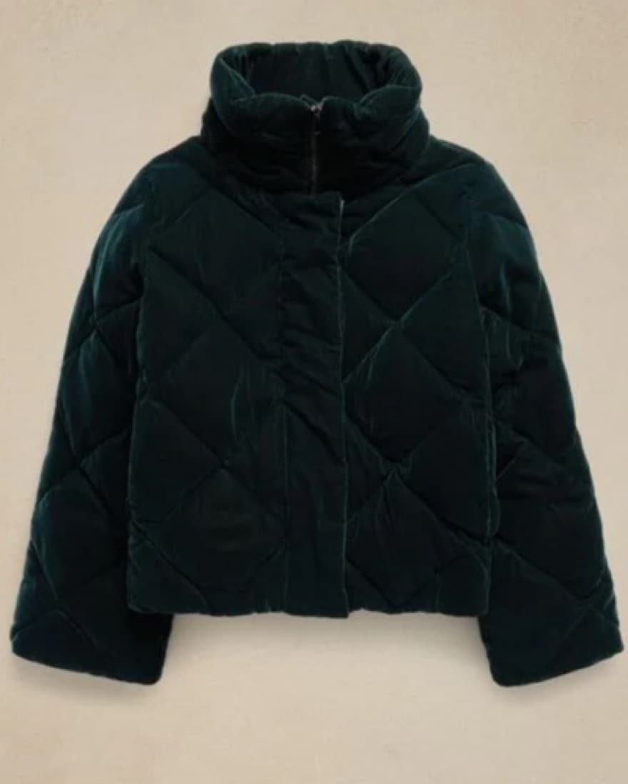 Green velvet puffer - Image 1