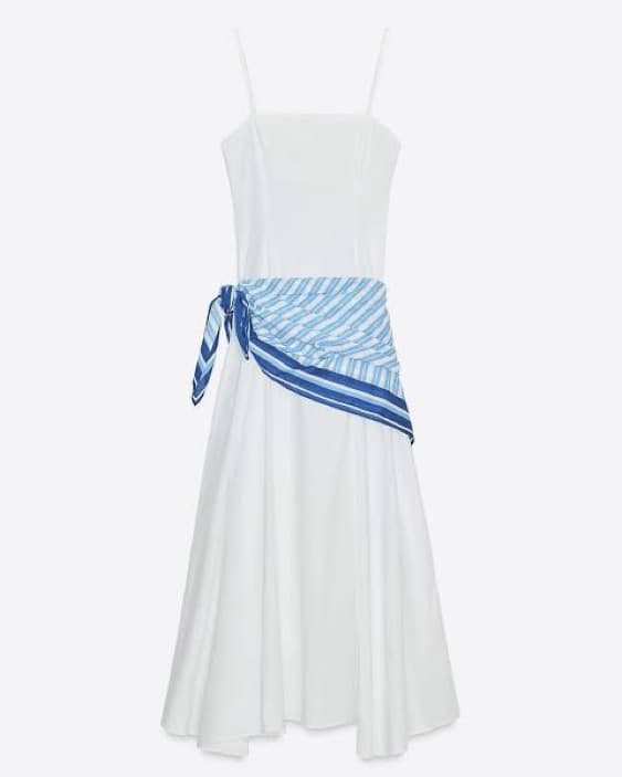 Zara Long White Dress W/ Bandana - Image 2