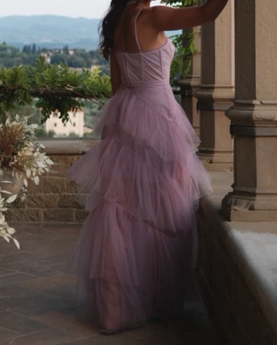 BCBG Corset Tulle Gown Orchid - Image 2
