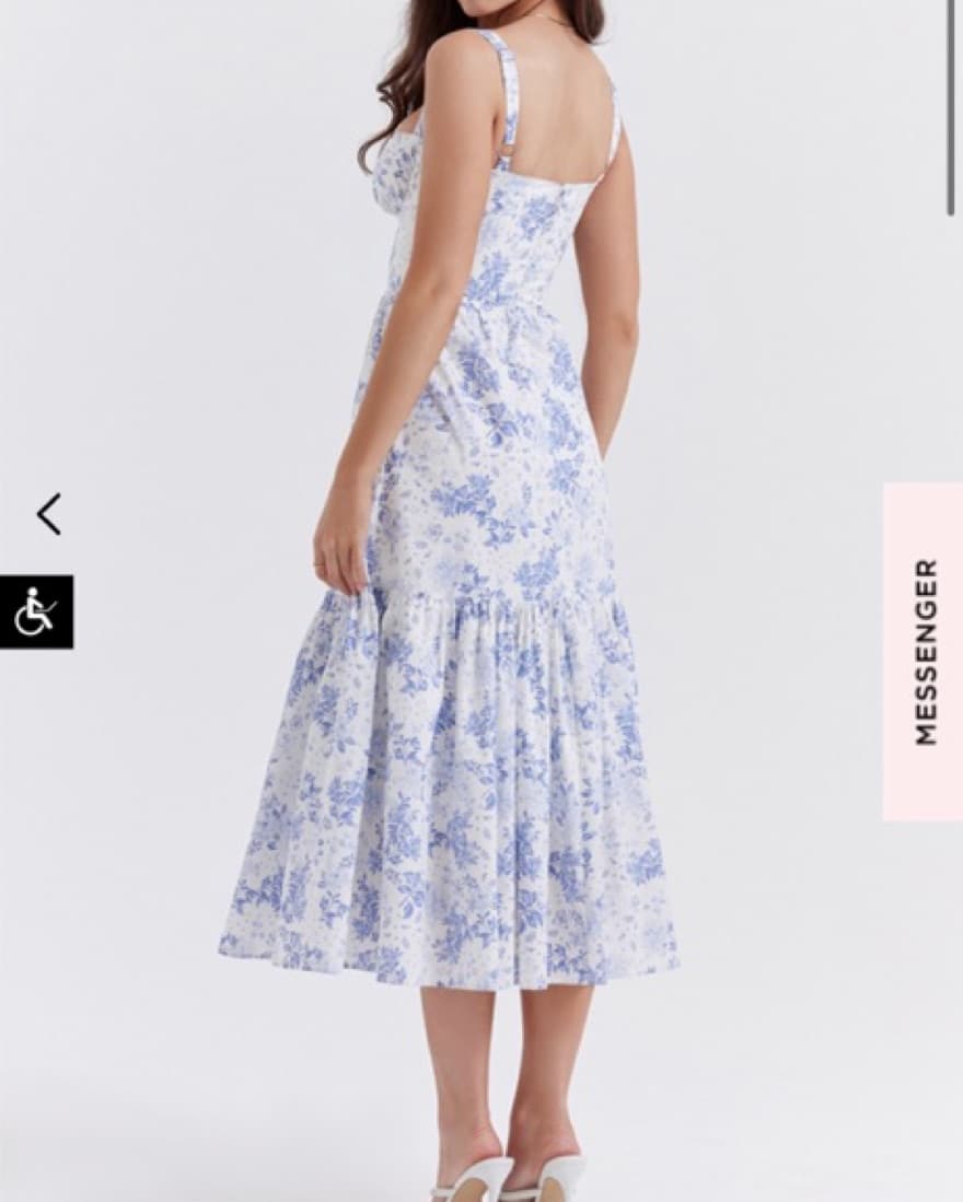 House Of CB  Elia Blue print Dress - Image 4