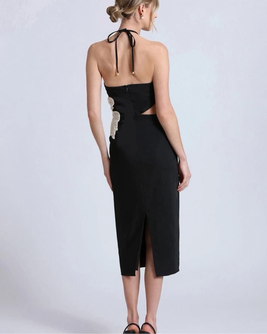 Floral Embelished Halterneck Dress - Image 4