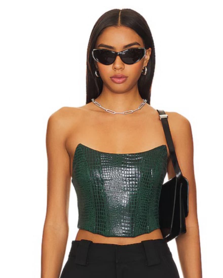 Sleek Snake Print Cropped Top - Image 1