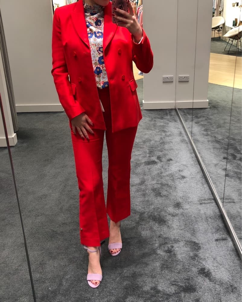 Sandro Red Double Breasted Blazer - Image 1