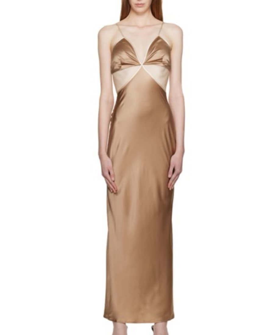 Reformation Gold Cut Out Dress - Image 2