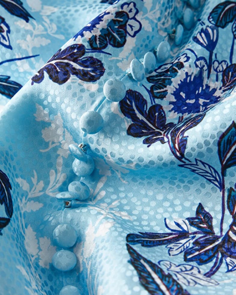 Blue Saloni Lea Silk Dress  - Image 5