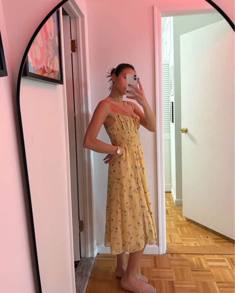 Aritzia Yellow Floral Dress - Image 3