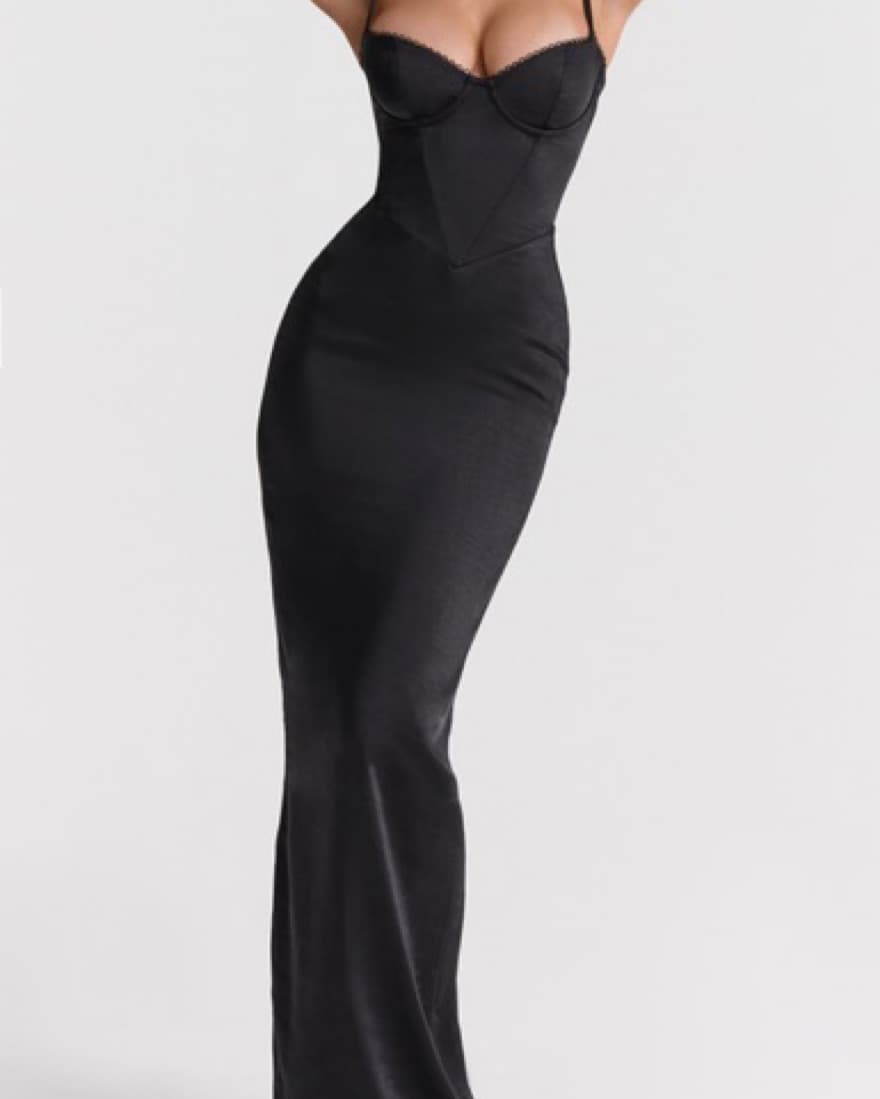 House of CB STEFANIA  BLACK CORSET DRESS - Image 1