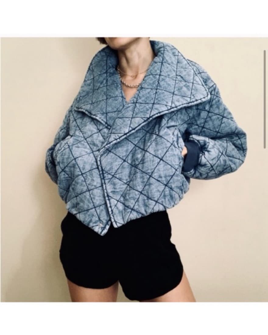 Blank NYC Quilted Denim Puffer Jacket - Image 2
