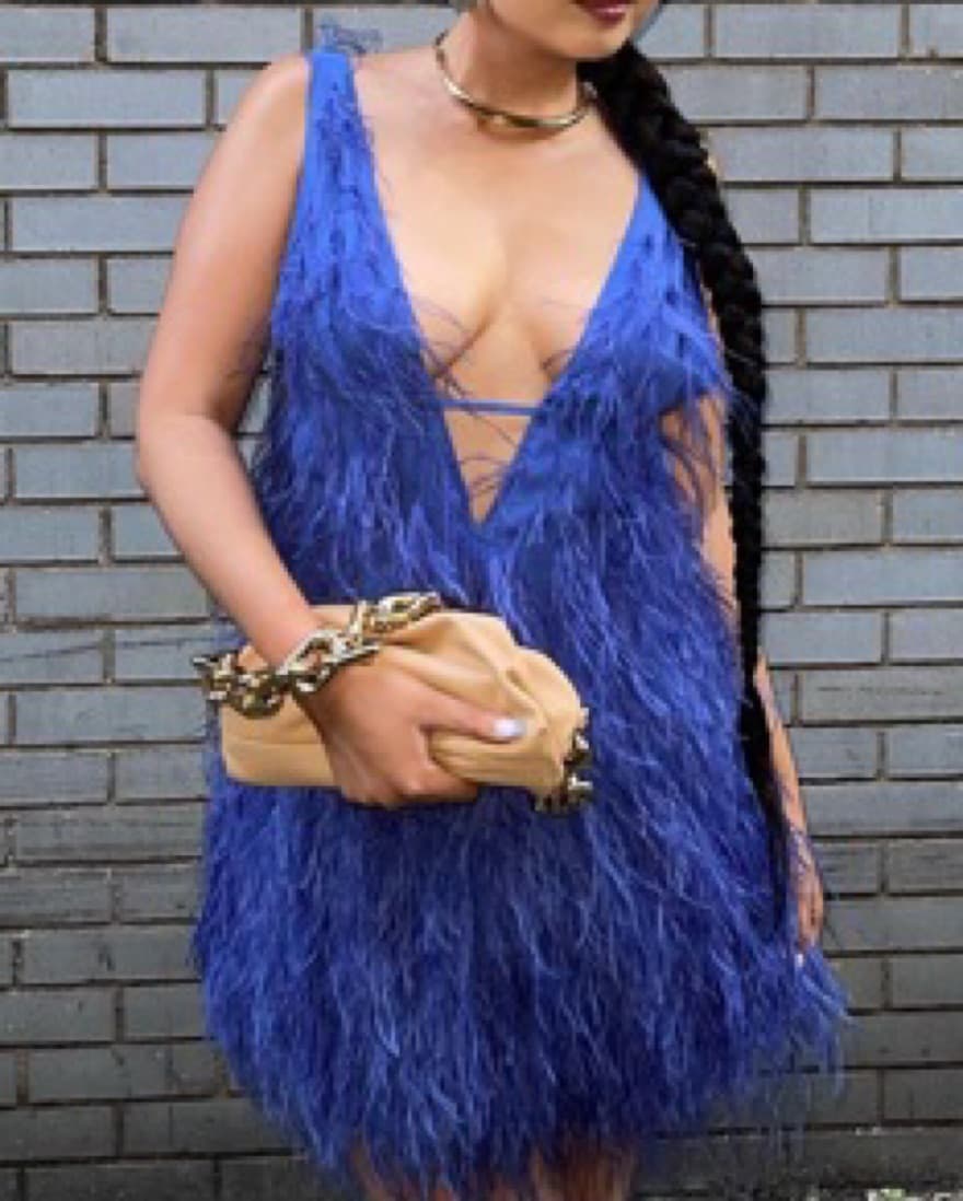 Cult Gaia Ostrich Feather Dress - Image 3