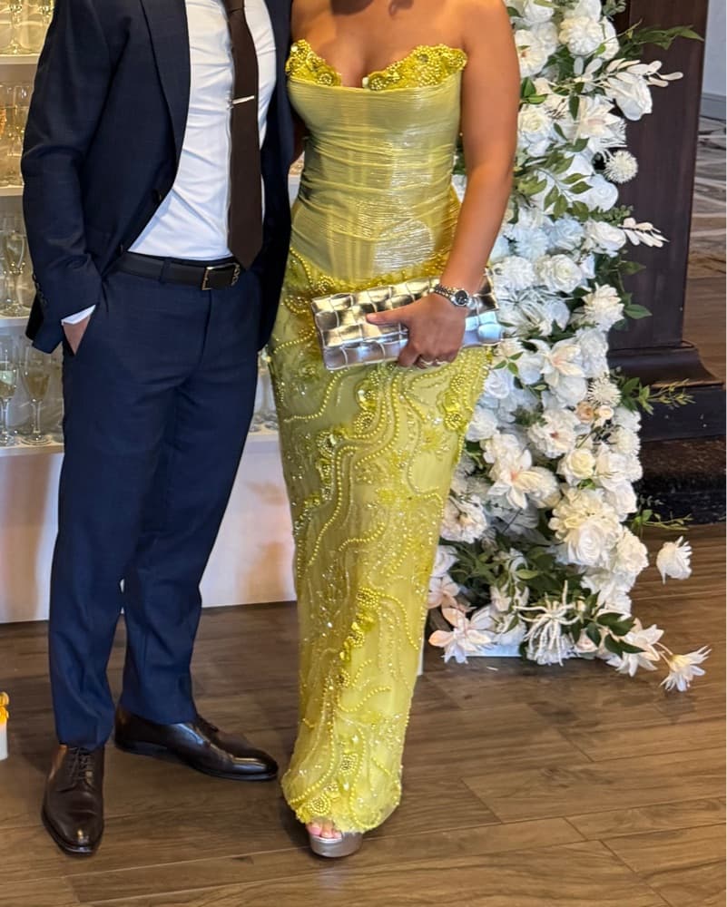 Yellow Embellished Gown   - Image 3