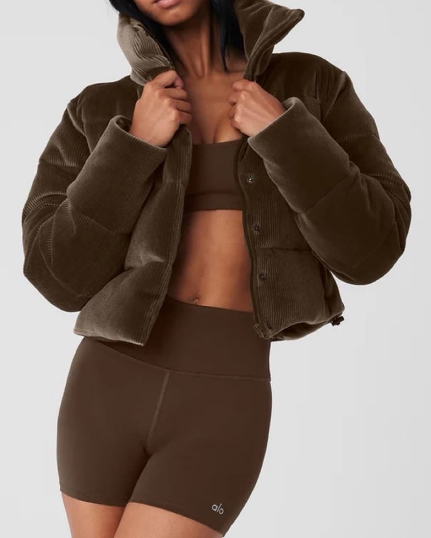 ALO RIBBED VELOUR GOLD RUSH PUFFER  - Image 1