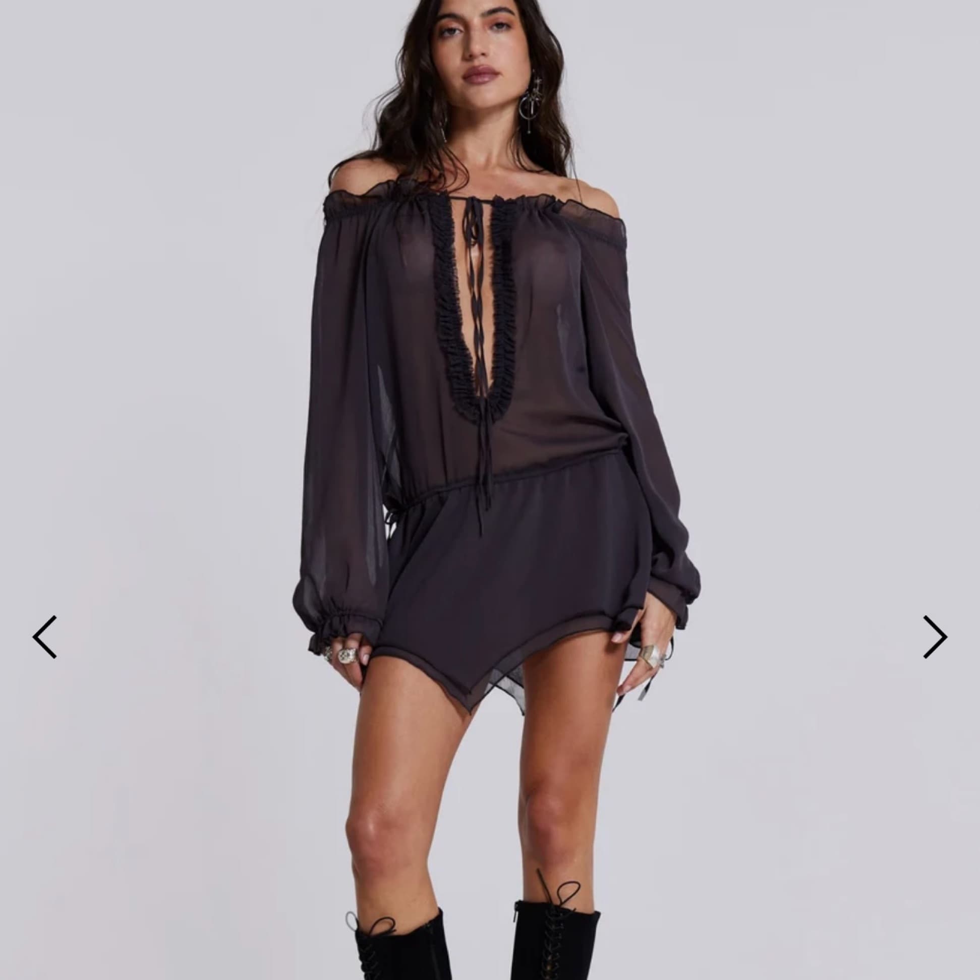 Lorenza Sheer Bardot Dress - Image 4