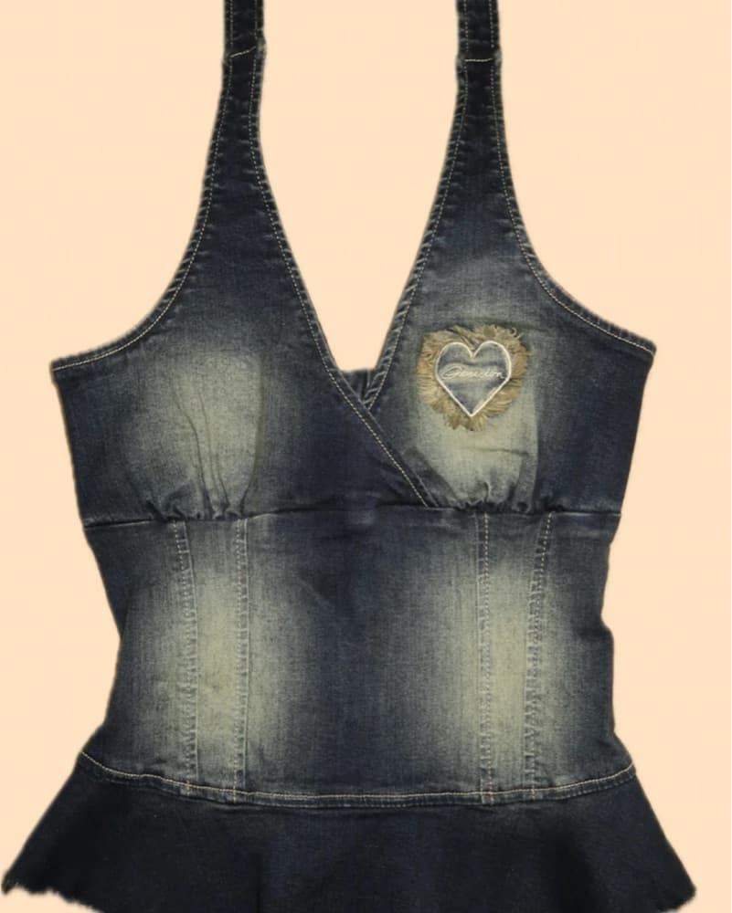 Bodied By Uchis Denim Halter Top - Image 3