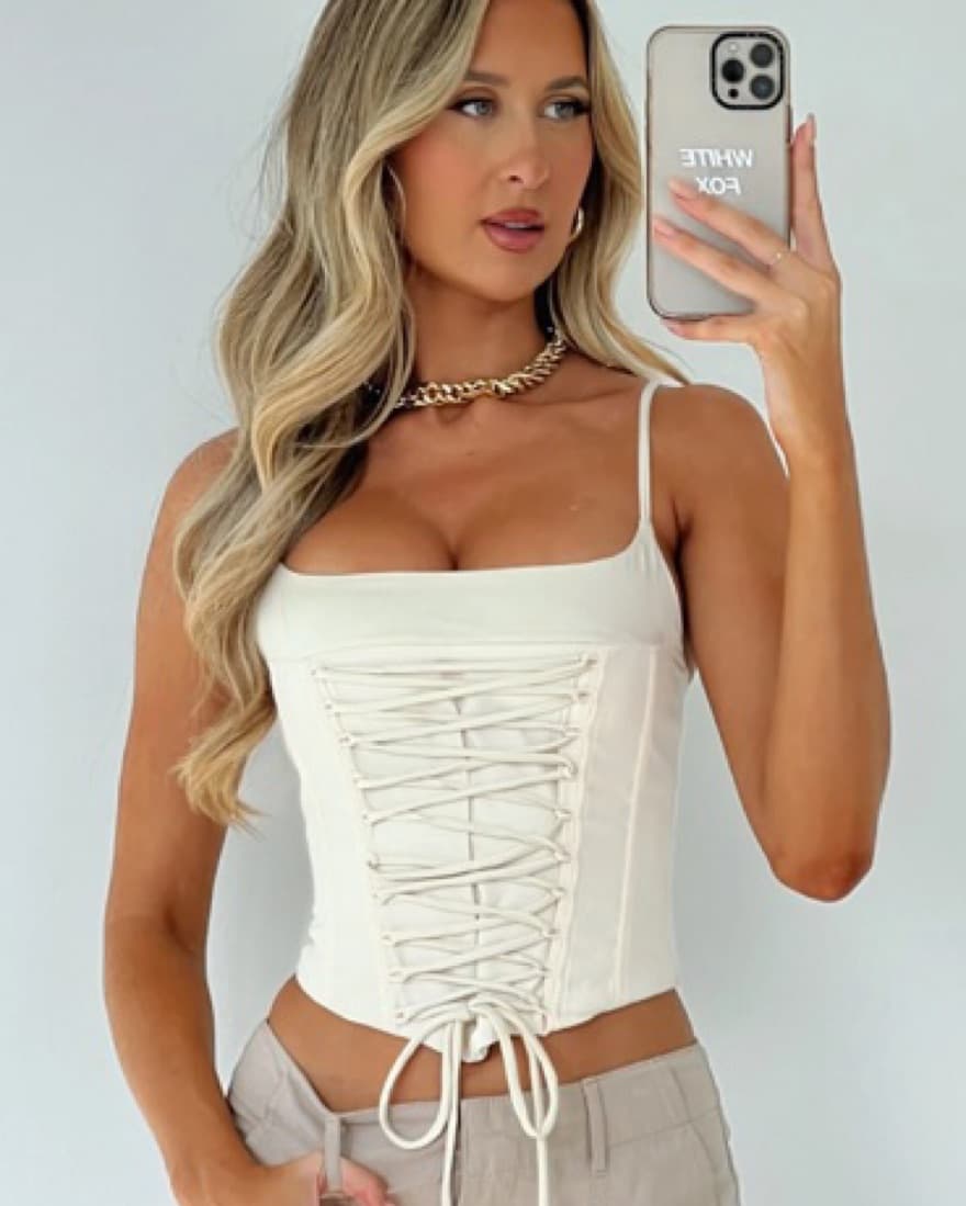 Cream Laced Corset - Image 3