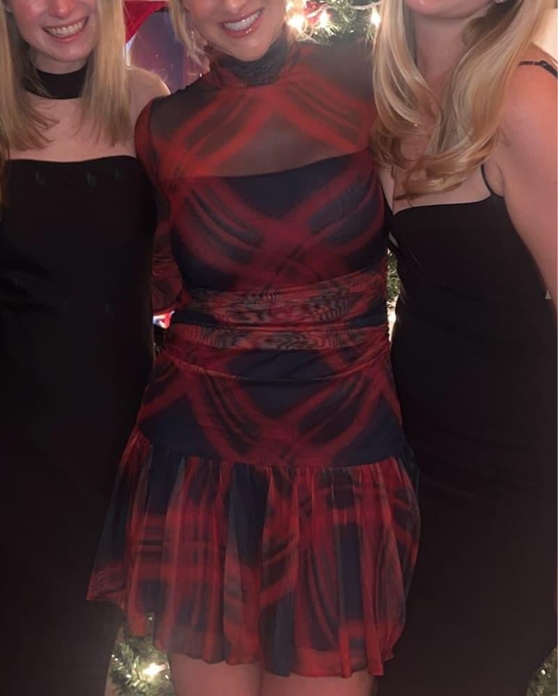 Navy And Red Cocktail Dress - Image 4