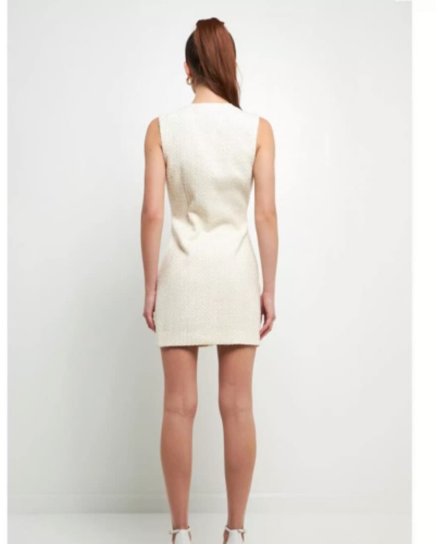 Chanel Inspired Endless Rose Tweed Dress - Image 2