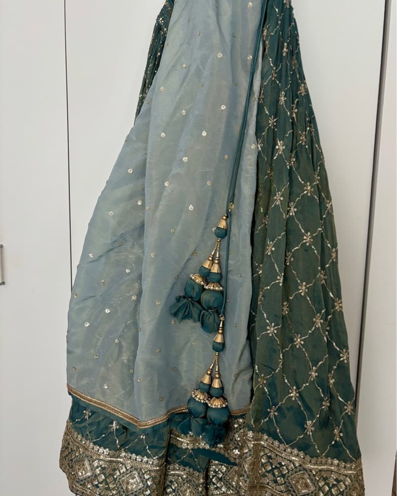 Blue Indian Wedding Lehenga - Image 5